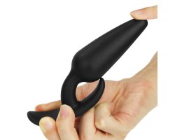 Черная силиконовая анальная пробка Lure Me, Ø 1 - 3,3 см-foto6