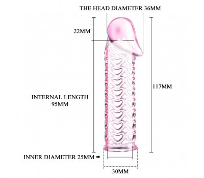 Насадка на пенис Pink Heart розовая