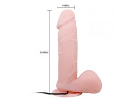 Реалистичный виброфаллос на присоске с ротацией Dong, 19,5 см, Ø 4,4 см-foto6
