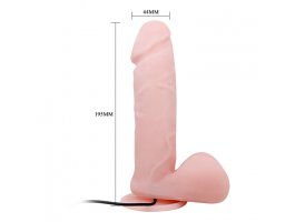 Реалистичный виброфаллос на присоске с ротацией Dong, 19,5 см, Ø 4,4 см-foto6
