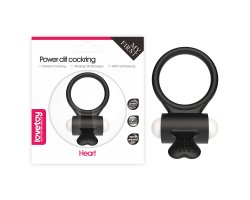 Виброкольцо чёрное Power Heart Clit Cockring Ø 3 см-foto3