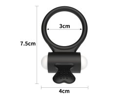 Виброкольцо чёрное Power Heart Clit Cockring Ø 3 см-foto7