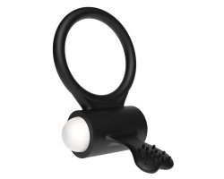 Виброкольцо чёрное Power Heart Clit Cockring Ø 3 см-foto8