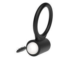 Виброкольцо чёрное Power Heart Clit Cockring Ø 3 см-foto4