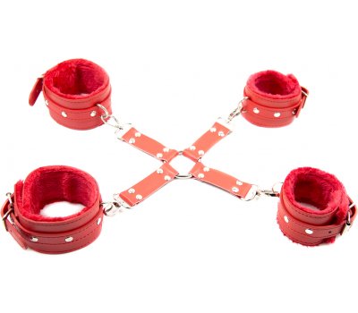 Бондажный красный набор для сковывания с плюшем