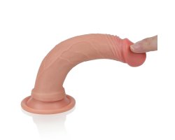 Фаллос на присоске Dual-Layered Silicone Cock телесный 18 см, Ø 3 см-foto4