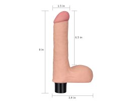 Вибратор с мошонкой Real Softee 20,3 см, Ø 3,5 см-foto3
