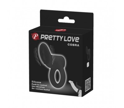 Виброкольцо с клиторальным стимулятором Pretty Love Cobra