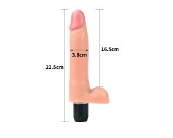 Вибратор с мошонкой и с нежно-розовой головкой Real feel flexi 22,5 см, Ø 3,8 см-foto5