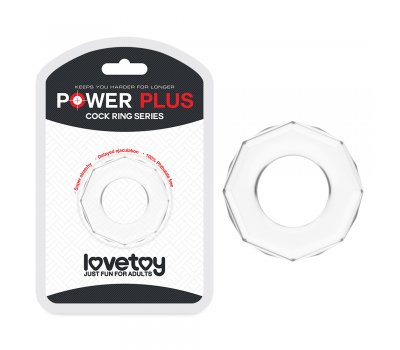Прозрачное эрекционное кольцо Power Plus Cock Ring Ø 2-4 см