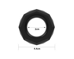 Черное эрекционное кольцо Power Plus Cock Ring Ø 2-4 см-foto5
