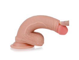 Реалистичный фаллоимитатор на присоске с мошонкой Dual-Layered Silicone Cock 18 см, Ø 3,5 см-foto5