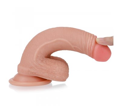 Реалистичный фаллоимитатор на присоске с мошонкой Dual-Layered Silicone Cock 18 см, Ø 3,5 см Реалистичный фаллоимитатор на присоске с мошонкой Dual-Layered Silicone Cock 18 см, Ø 3,5 см