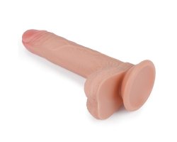 Реалистичный фаллоимитатор на присоске с мошонкой Dual-Layered Silicone Cock 18 см, Ø 3,5 см-foto6