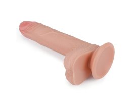 Реалистичный фаллоимитатор на присоске с мошонкой Dual-Layered Silicone Cock 18 см, Ø 3,5 см-foto6