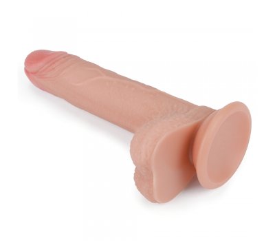 Реалистичный фаллоимитатор на присоске с мошонкой Dual-Layered Silicone Cock 18 см, Ø 3,5 см Реалистичный фаллоимитатор на присоске с мошонкой Dual-Layered Silicone Cock 18 см, Ø 3,5 см