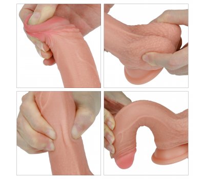 Реалистичный фаллоимитатор на присоске с мошонкой Dual-Layered Silicone Cock 18 см, Ø 3,5 см Реалистичный фаллоимитатор на присоске с мошонкой Dual-Layered Silicone Cock 18 см, Ø 3,5 см