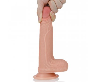 Реалистичный фаллоимитатор на присоске с мошонкой Dual-Layered Silicone Cock 18 см, Ø 3,5 см Реалистичный фаллоимитатор на присоске с мошонкой Dual-Layered Silicone Cock 18 см, Ø 3,5 см