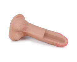 Реалистичный фаллоимитатор на присоске с мошонкой Dual-Layered Silicone Cock 18 см, Ø 3,5 см-foto7