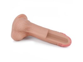 Реалистичный фаллоимитатор на присоске с мошонкой Dual-Layered Silicone Cock 18 см, Ø 3,5 см-foto7