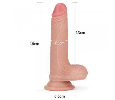 Реалистичный фаллоимитатор на присоске с мошонкой Dual-Layered Silicone Cock 18 см, Ø 3,5 см Реалистичный фаллоимитатор на присоске с мошонкой Dual-Layered Silicone Cock 18 см, Ø 3,5 см