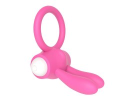 Розовое виброкольцо Power Clit Cockring Rabbit-foto4