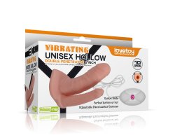 Фаллопротез для двойного проникновения Unisex Hollow Double с вибрацией, 16 см, Ø 4 см-foto4