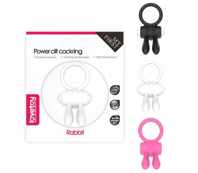 Черное виброкольцо Power Clit Cockring Rabbit Черное виброкольцо Power Clit Cockring Rabbit