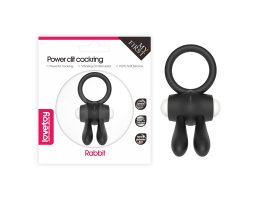 Черное виброкольцо Power Clit Cockring Rabbit-foto6