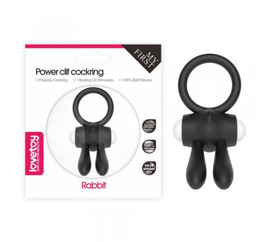 Черное виброкольцо Power Clit Cockring Rabbit Черное виброкольцо Power Clit Cockring Rabbit