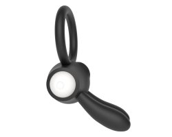 Черное виброкольцо Power Clit Cockring Rabbit-foto3