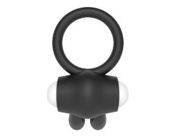 Черное виброкольцо Power Clit Cockring Rabbit-foto7