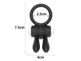 Черное виброкольцо Power Clit Cockring Rabbit-foto5
