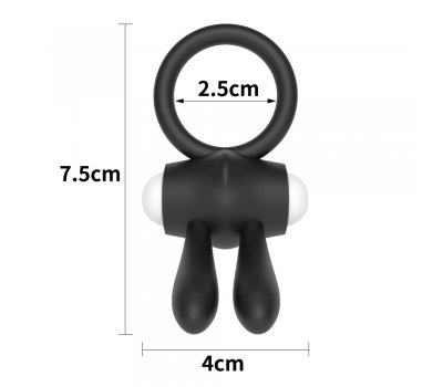 Черное виброкольцо Power Clit Cockring Rabbit Черное виброкольцо Power Clit Cockring Rabbit