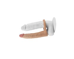 Реалистичная насадка для двойного проникновения The Ultra Soft Double с вибрацией-foto2