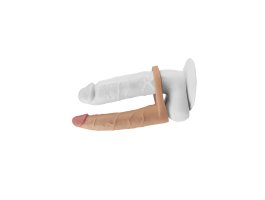 Реалистичная насадка для двойного проникновения The Ultra Soft Double с вибрацией-foto2