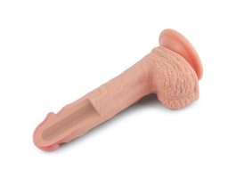 Фаллос на присоске с мошонкой Dual-layered Silicone Dildo 22 см, Ø 3,8 см-foto5
