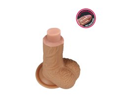 Фаллос на присоске с мошонкой Dual-layered Silicone Dildo 22 см, Ø 3,8 см-foto8