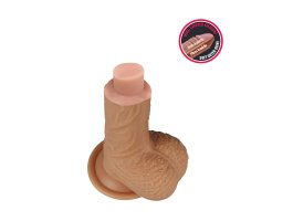 Фаллос на присоске с мошонкой Dual-layered Silicone Dildo 22 см, Ø 3,8 см-foto6