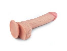 Фаллос на присоске с мошонкой Dual-layered Silicone Dildo 22 см, Ø 3,8 см-foto3