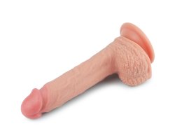 Фаллос на присоске с мошонкой Dual-layered Silicone Dildo 22 см, Ø 3,8 см-foto6