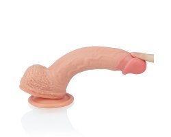 Фаллос на присоске с мошонкой Dual-layered Silicone Dildo 22 см, Ø 3,8 см-foto2