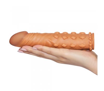 Насадка на пенис удлиняющая Super-Realistic Penis Extension Sleeve мулат, 19 см, Ø 3 см Насадка на пенис удлиняющая Super-Realistic Penis Extension Sleeve мулат, 19 см, Ø 3 см