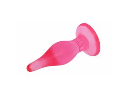 Пробка анальная с присоской Butt plug розовая-foto5