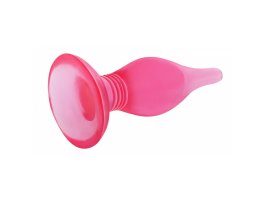 Пробка анальная с присоской Butt plug розовая-foto2