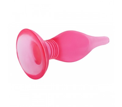 Пробка анальная с присоской Butt plug розовая