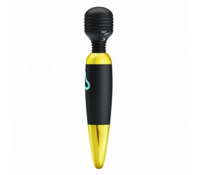 Вибромассажер Pretty Love Body Wand с 7 функциями вибрации черно-золотой Вибромассажер Pretty Love Body Wand с 7 функциями вибрации черно-золотой