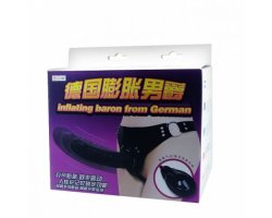 Страпон на трусиках с вибрацией Inflating Baron From German, 15 см, Ø 4,5 см-foto2