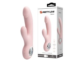 Вибратор с клиторальным стимулятором светло-розовый Selene
