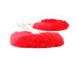 Поножи Fetish Pleasure Fluffy Leg Cuffs красные-foto4